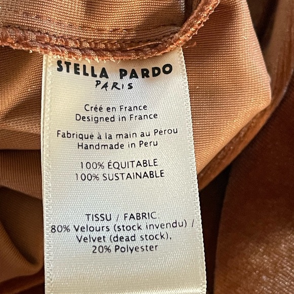Stella Pardo High Waist Wide Leg Velour Camel Velour Size Small NWT MSRP$250‎ - Picture 11 of 13